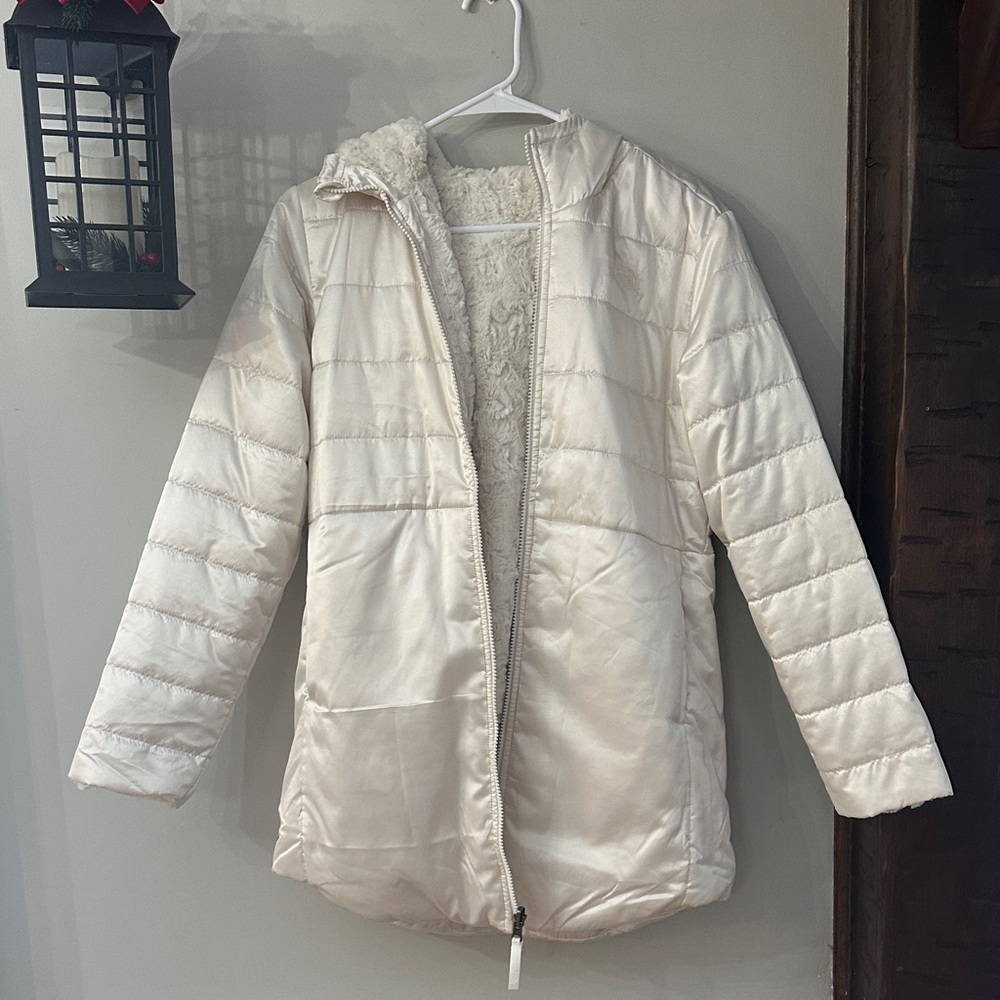 North Face Puffer Girls 18/Womens XS Reversible Puffy Long Jacket